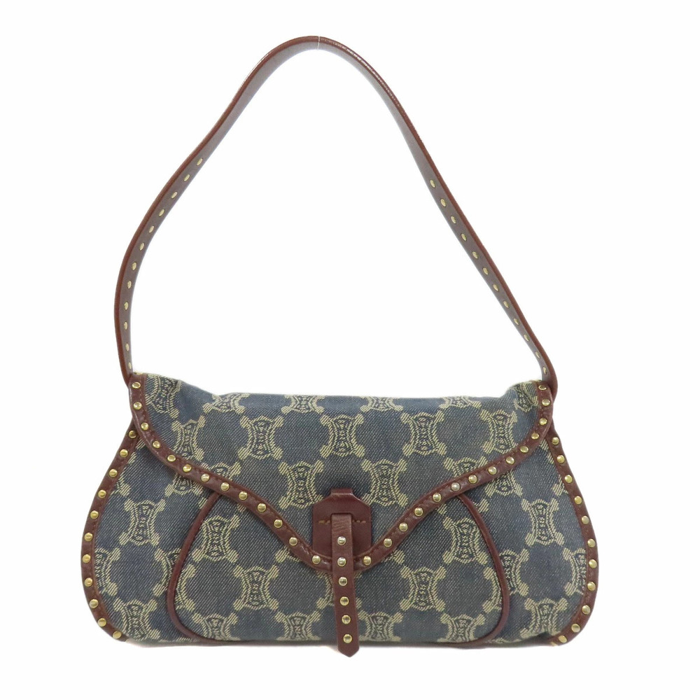 Celine One Shoulder Hobo Bag Macadam Denim - Picture 11 of 11